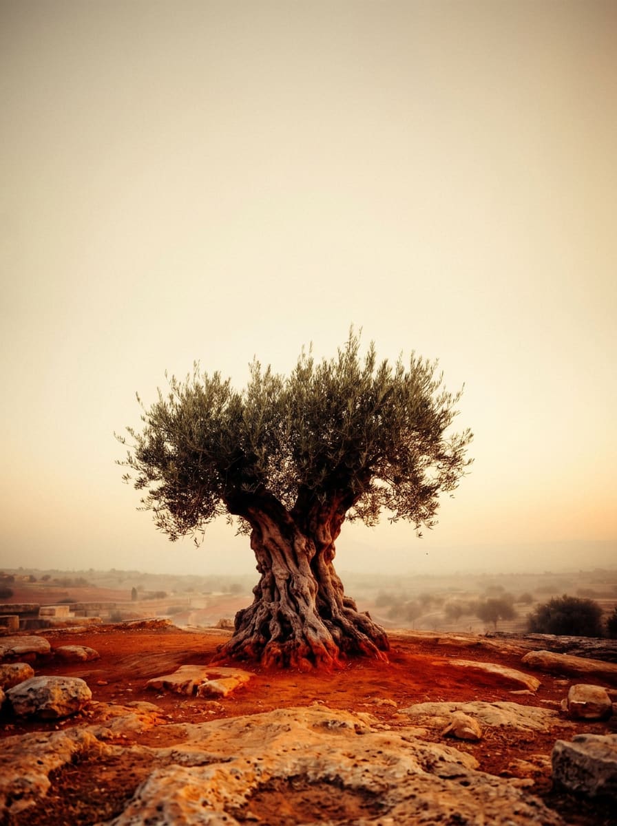 An ancient olive tree in warm light — a quiet image of longevity